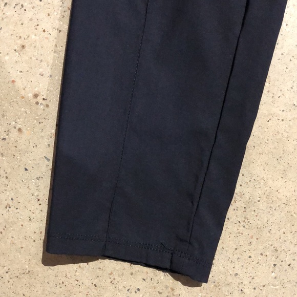 Helmut Lang Navy Tech Pintuck Tapered Trousers - Picture 4 of 8